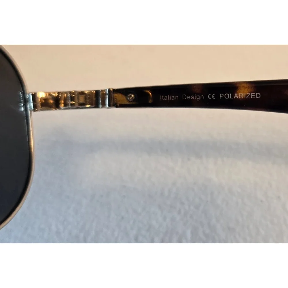 Floats‎ Italian Design Polarized Sunglasses Aviator Silver Tortoise Shell F4167